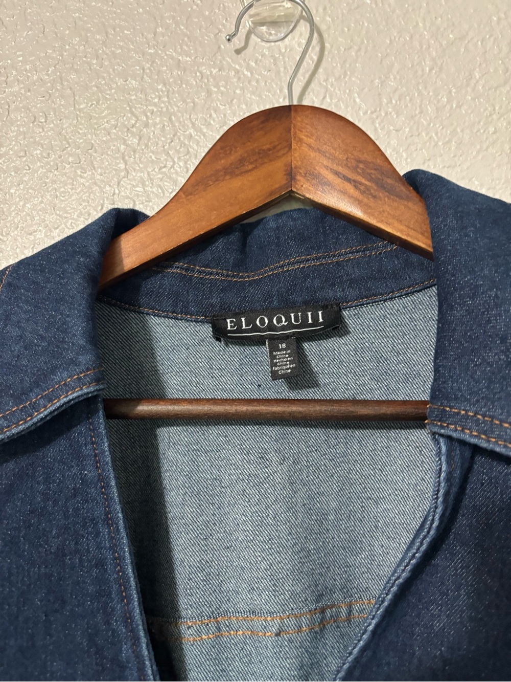 Plus Denim Utility Romper in Dark Blue - Picture 7 of 12